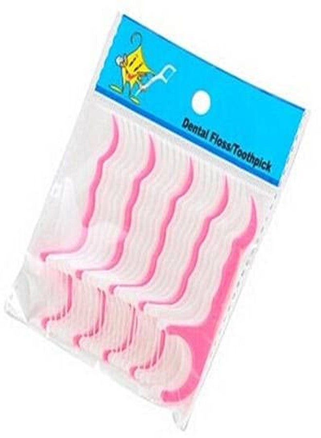 YTM 50pcs Dental Floss Sticks For ThoothPicks Pink & White Color (50) - Image 1